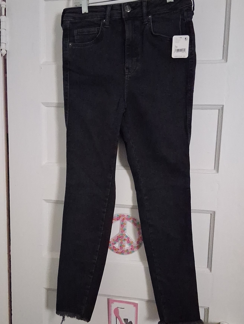 NWT Free People Black Wash Jeans size 29